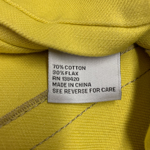 PER SE Size 4 Yellow Beige Cotton Blend Two Tone Reversible Long Vest