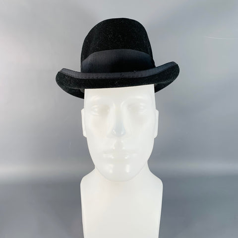 DORFMAN PACIFIC Vintage Black Wool Felt Fedora Hat
