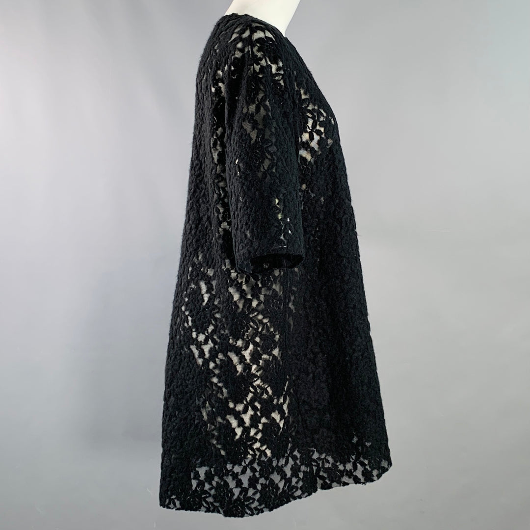 MAISON MARTIN MARGIELA Size M Black Polyamide Blend Lace Crew Neck T-Shirt Dress