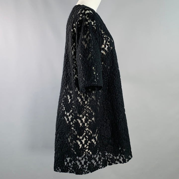 MAISON MARTIN MARGIELA Size M Black Polyamide Blend Lace Crew Neck T-Shirt Dress