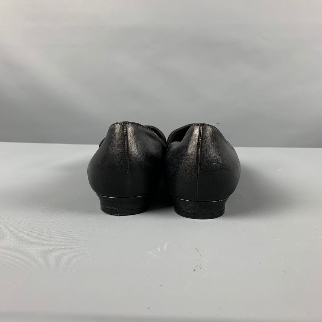 MANOLO BLAHNIK Size 10.5 Black Suede Pointed Toe Flats