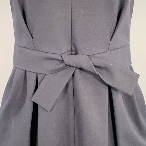 ARMANI COLLEZIONI Size 4 Navy Viscose Blend Pleated Zip Up Dress