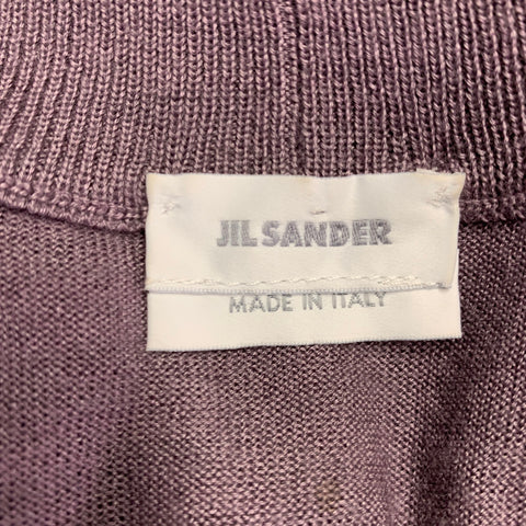 JIL SANDER Size 36 Purple Cashmere Silk V-Neck Cardigan
