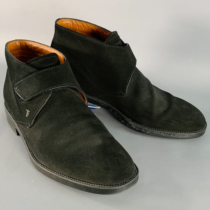 Bottes à lacets en daim noir semelle caoutchouc TOD'S Taille 9.5