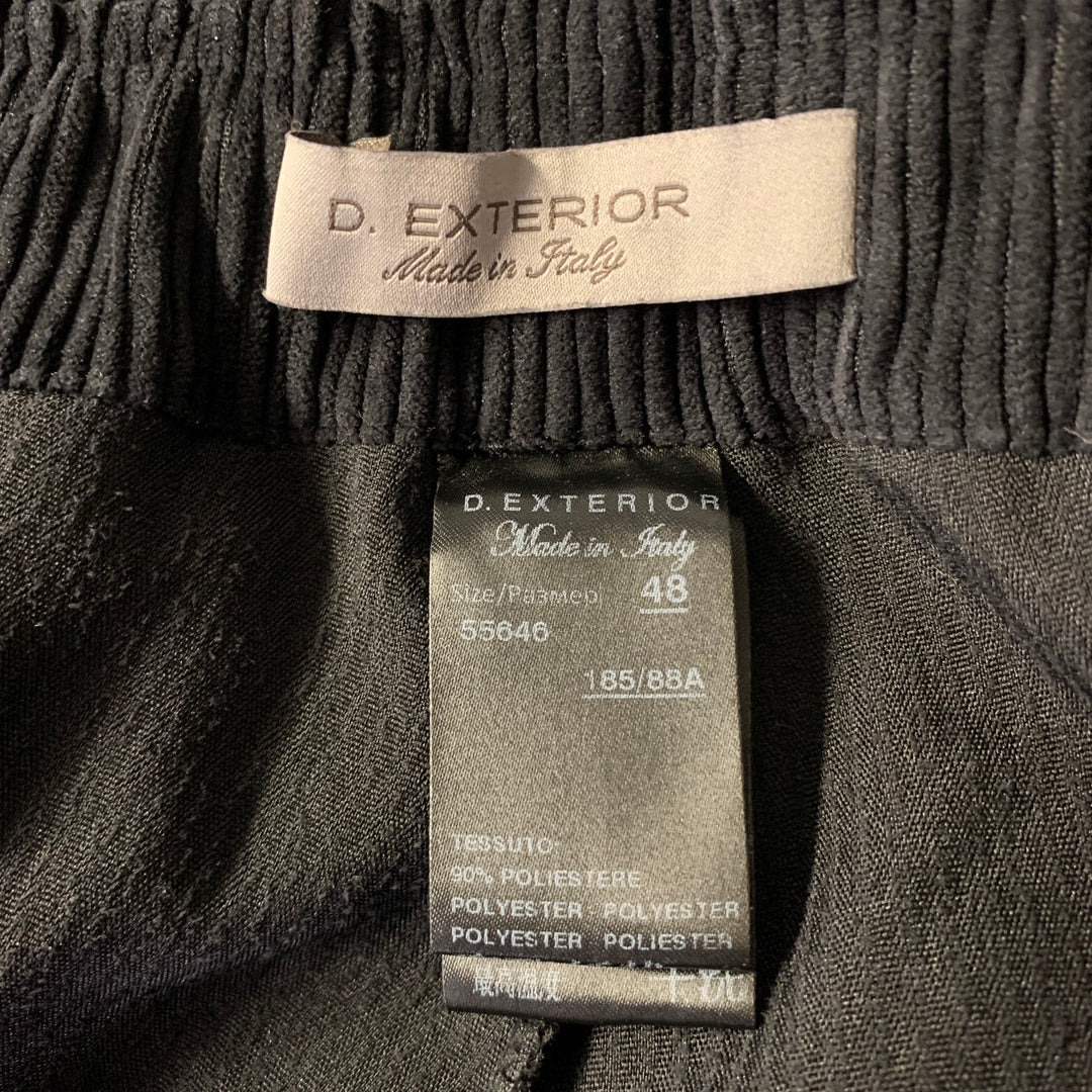D. EXTERIOR Size 12 Black Polyester Elastane Corduroy Pants