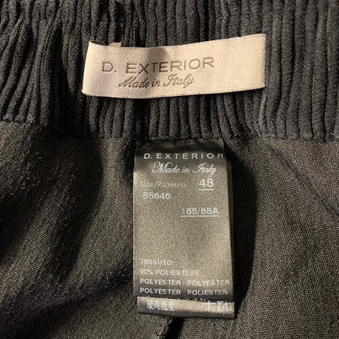 D. EXTERIOR Size 12 Black Polyester Elastane Corduroy Pants