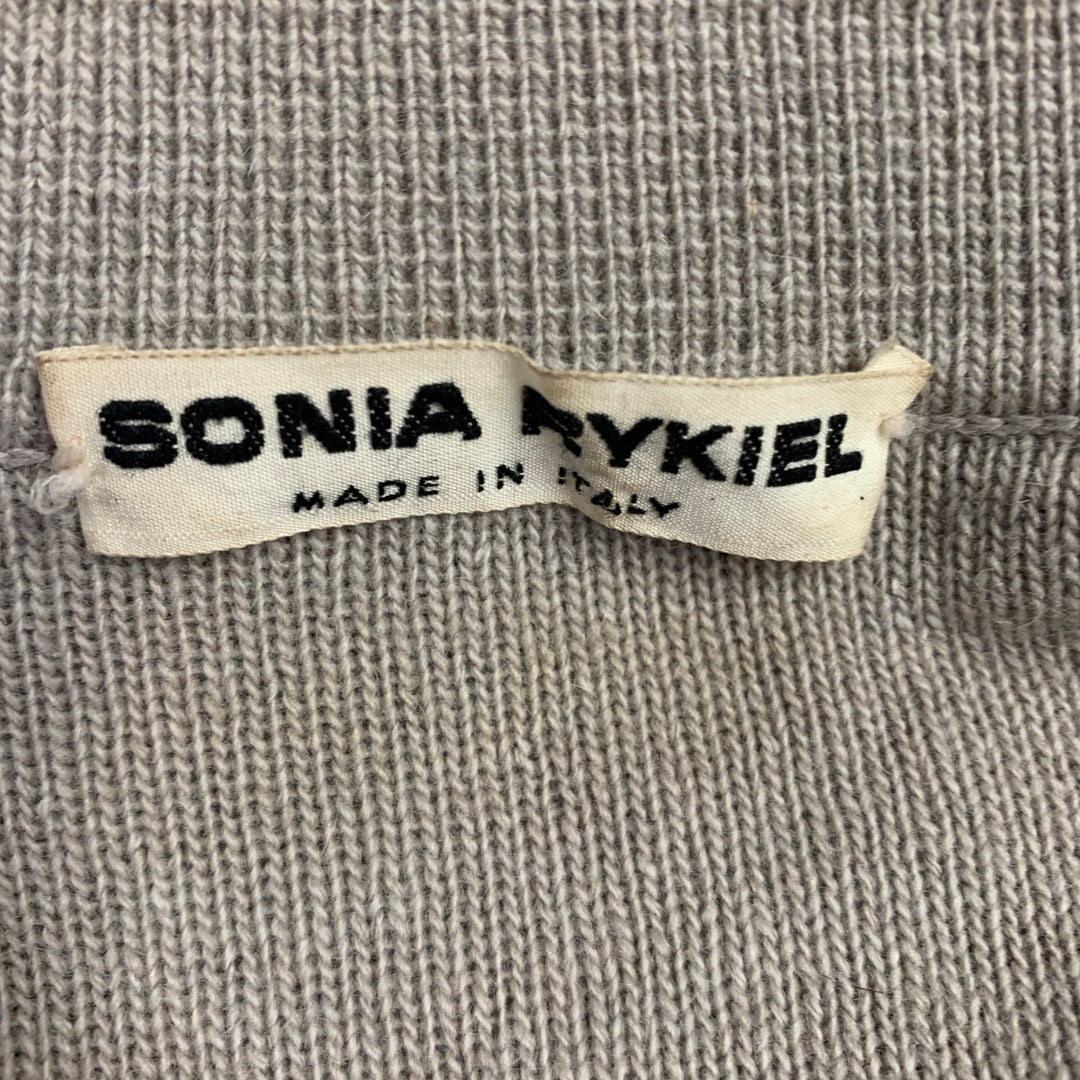 SONIA RYKIEL Size 4 Beige Taupe Belted Knit Cardigan