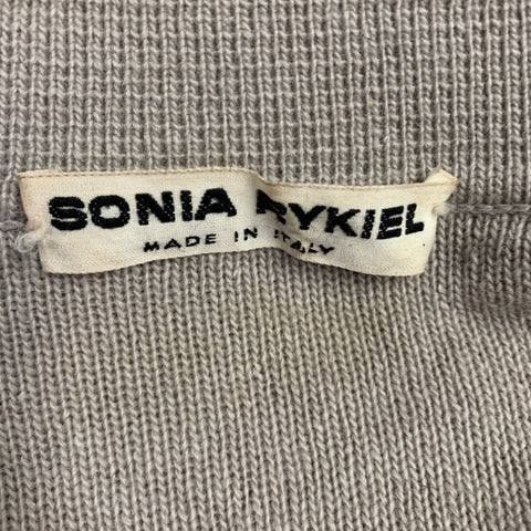 SONIA RYKIEL Size 4 Beige Taupe Belted Knit Cardigan