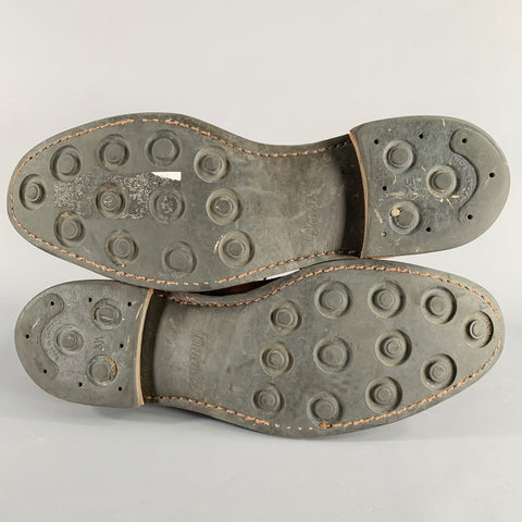 ALLEN EDMONDS Size 10.5 Strand Brown Perforated Suede Cap Toe Oxford Shoes