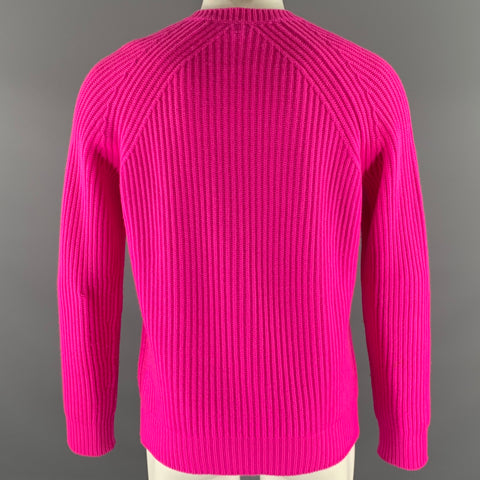 TOM FORD Size S Pink Ribbed Knit Cashmere V-Neck Sweater