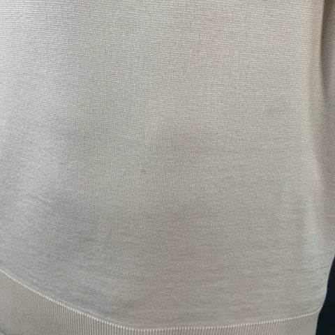 PIACENZA 1733 Size XXXL Cream Silk Cotton Crew Neck Pullover