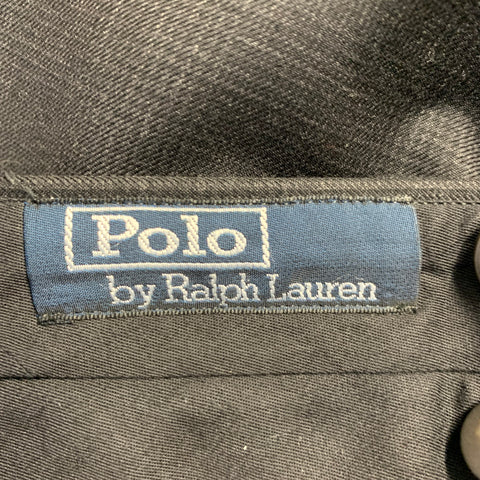 POLO by RALPH LAUREN Size 40 Regular Black Glenplaid Virgin Wool Notch Lapel Suit