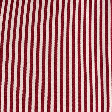 CHARVET Size M Red White Stripe Cotton Spread Collar Long Sleeve Shirt
