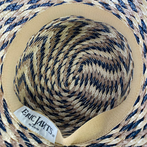 ERIC JAVITS One Size Beige Blue Woven Hat