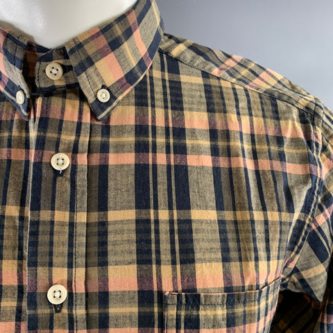 TAYLOR STITCH Size M Blue Multi-Color Plaid Cotton Button Down Long Sleeve Shirt