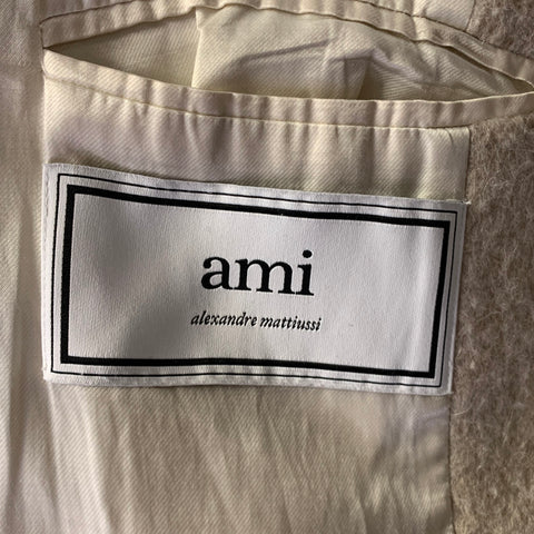 AMI by ALEXANDRE MATTIUSSI Size 38 Khaki Textured Wool Blend Coat