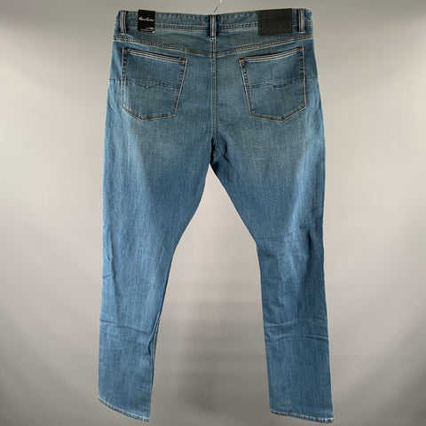 ROBERT GRAHAM Size 38 Blue Light Wash Cotton Blend Slim Fit Jeans