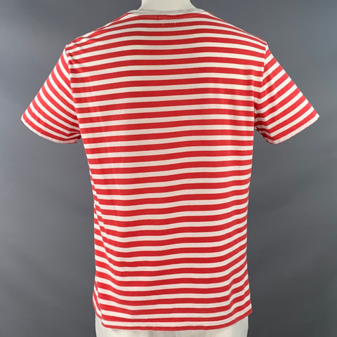 POLO by RALPH LAUREN Size L Red White Stripe Classic Fit Short Sleeve T-shirt