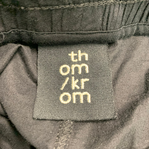 THOM KROM Size S Black Cotton Linen Drop-Crotch Casual Pants