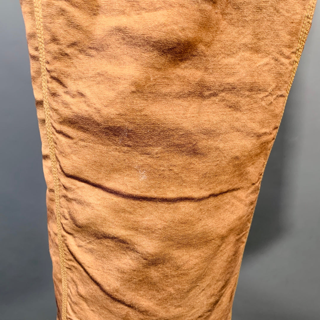 JUNYA WATANABE x CARHARTT 2023 Size S Brown Marble Print Cotton Worker Casual Pants