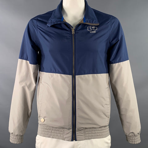 G-STAR Size L Blue Grey Two Toned Polyester Mesh Lined Zip Up Track Jacket