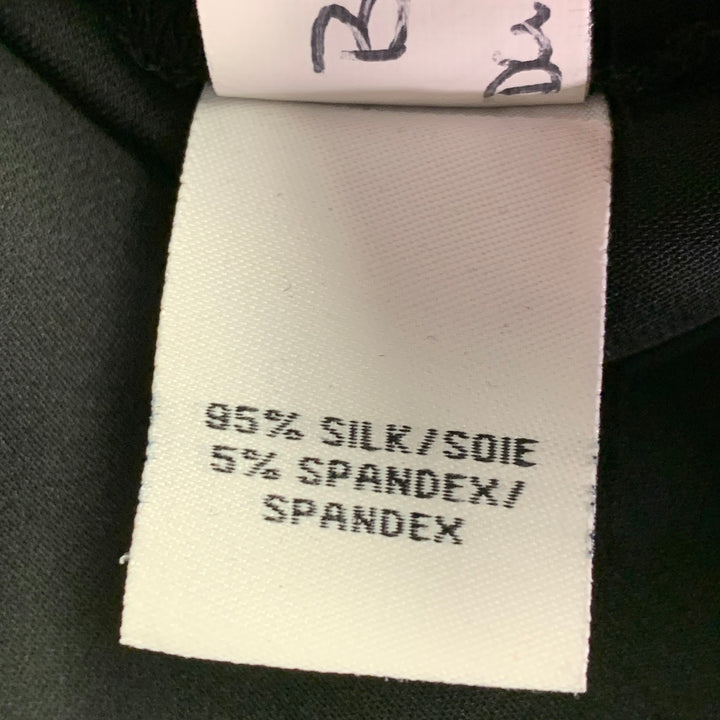 DIANE VON FURSTENBERG Size 6 Black Silk Blend Half Placket Shirt
