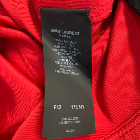 SAINT LAURENT Size 10 Red Viscose Blend Tapered Dress Pants