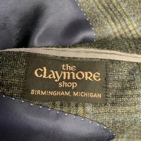 JACK VICTOR Size 42 Grey Charcoal Plaid Wool Sport Coat