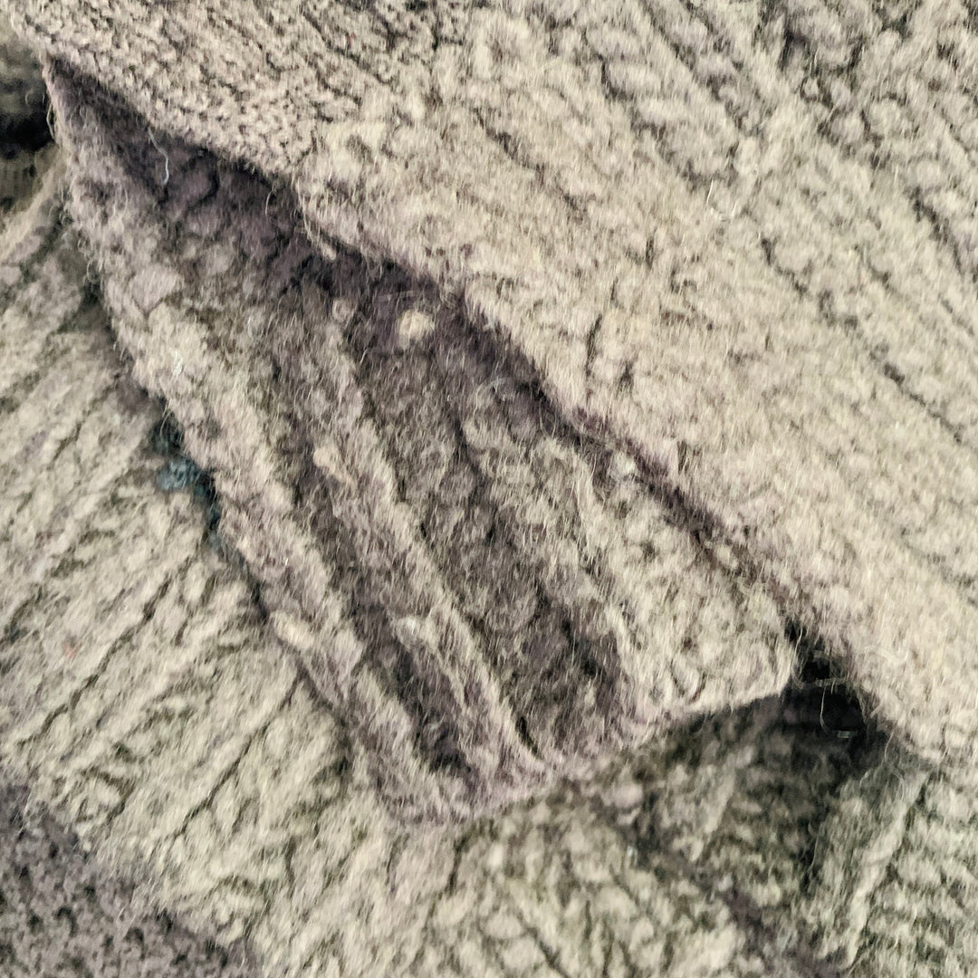 JOHN GALLIANO Size M Brown Wool Blend Turtleneck Chunky Knit Sweater