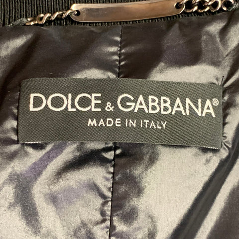 DOLCE & GABBANA Size 4 Black Nylon Blend Zip Pockets Jacket
