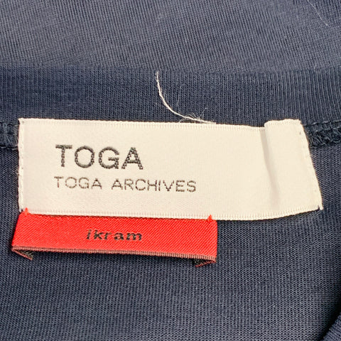 TOGA ARCHIVES Size S Navy Black Cotton Studded Crew Neck T-Shirt