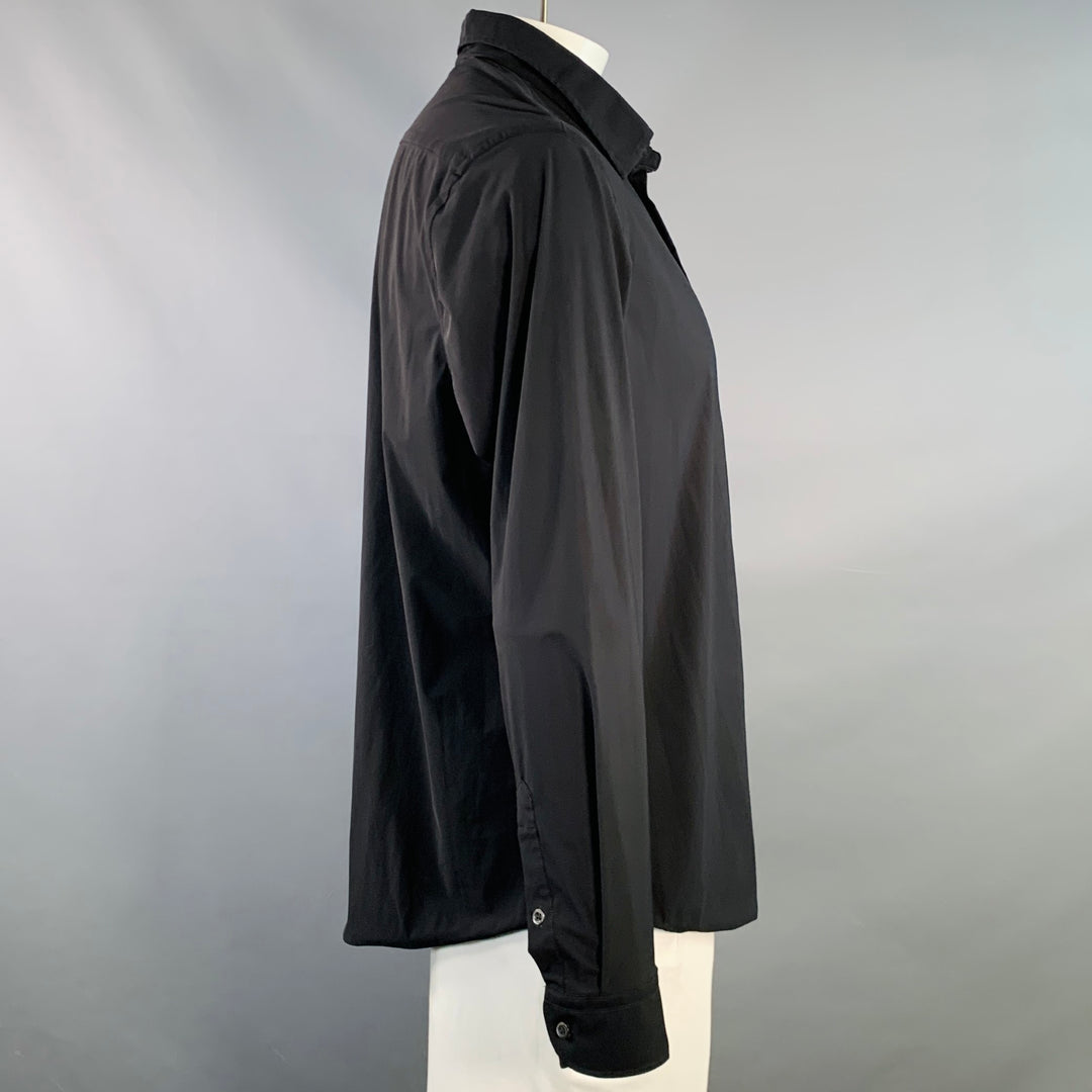 EMPORIO ARMANI Size XXL Black Polyamide Blend Long Sleeve Shirt