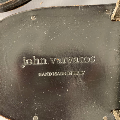 JOHN VARVATOS Size 10 Black Leather Sandals