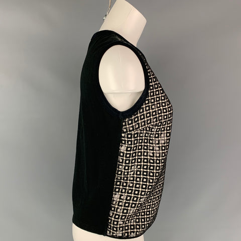 GIAMBATTISTA VALLI Size S Black Polyester Sequined Sleeveless Dress Top