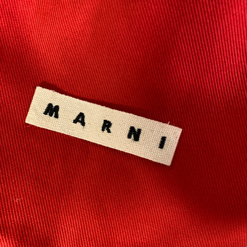 MARNI Size 40 Red Cotton Peak Lapel Jacket