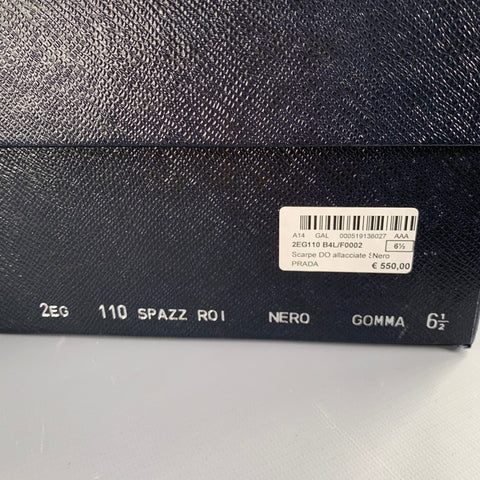PRADA Size 7.5 Black Mesh Leather Sneakers