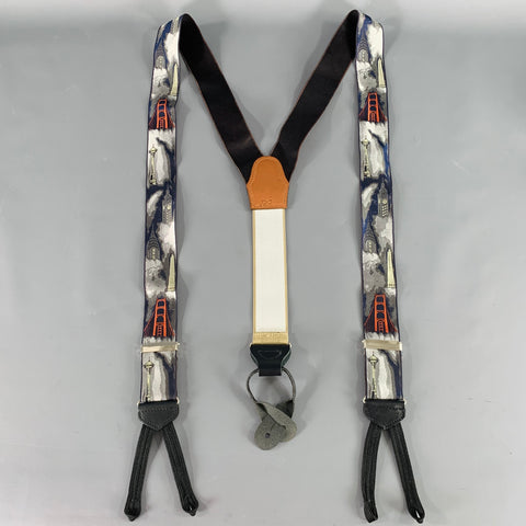 TRAFALGAR Black Multi Color Landmarks Suspenders