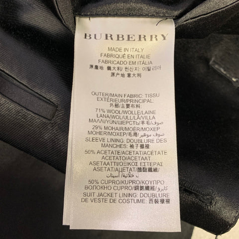 BURBERRY LONDON  Size 36 Black Solid Wool Mohair Notch Lapel 30 33 Tuxedo