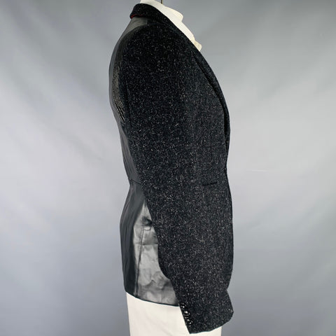 JUNYA WATANABE 2010 Taille L Veste Sport à Revers Crantés en Laine Gris Noir