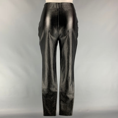 STAND STUDIO Size 4 Tabitha Black Faux Leather Ankle Zips Leggings