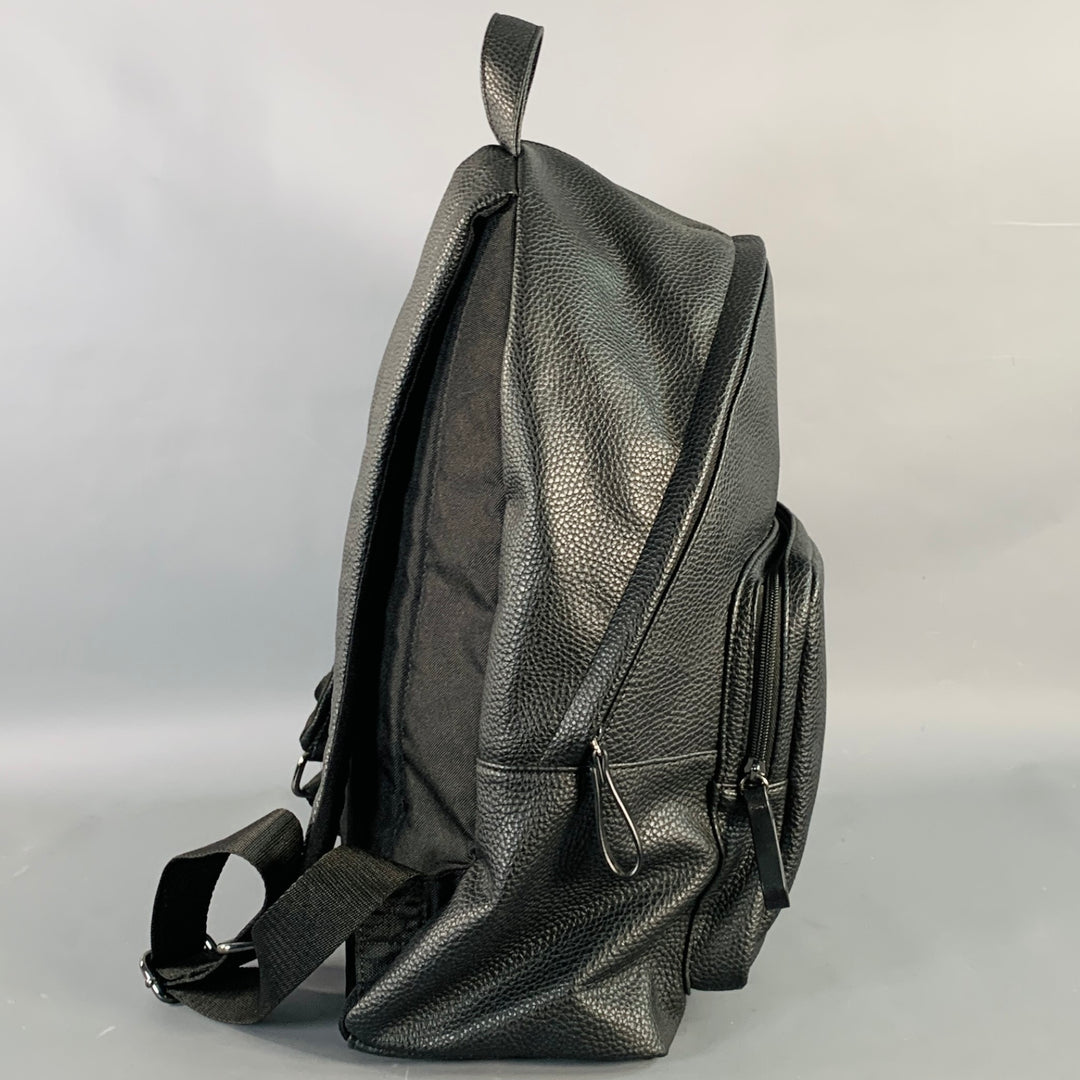 CALVIN KLEIN Black Pebble Grain Leather Backpack