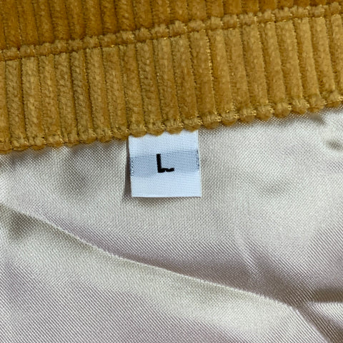 LANDLORD Size L Mustard Yellow Corduroy Cotton Shawl Collar Oversized Zip Up Jacket