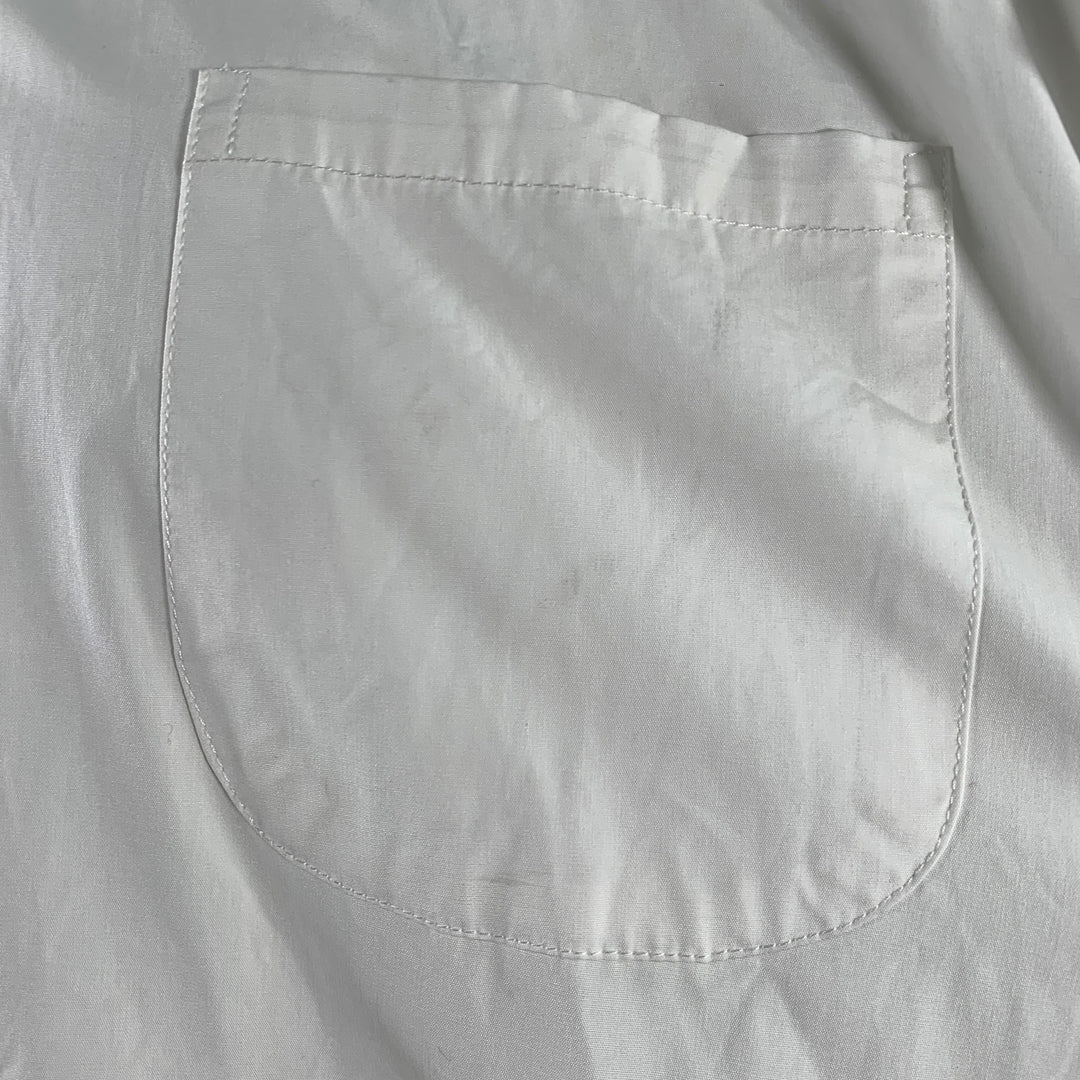 EVISTUB Size L White Cotton Oversized Long Sleeve Shirt