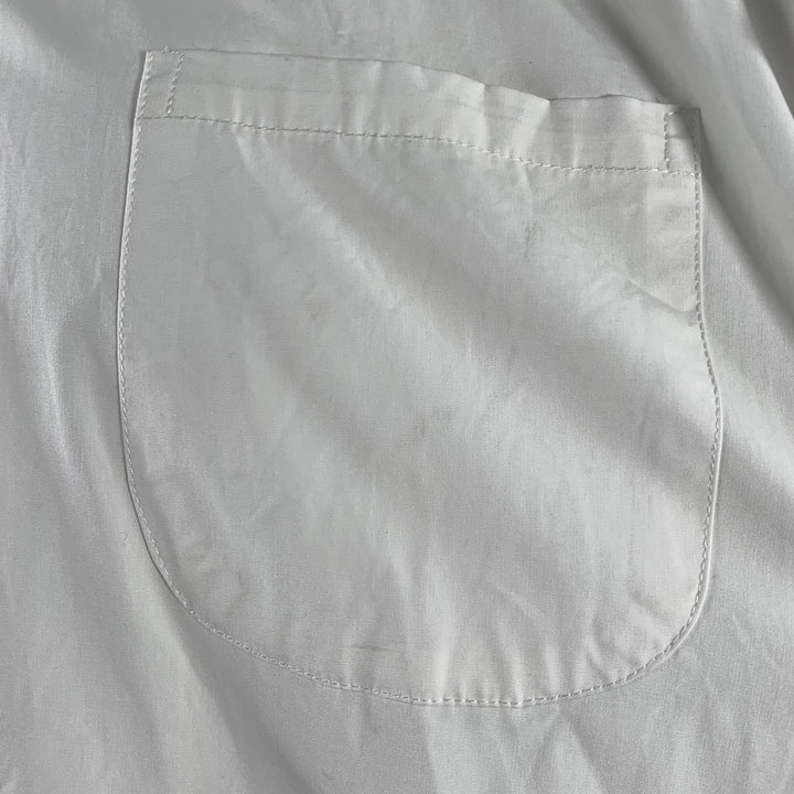EVISTUB Size L White Cotton Oversized Long Sleeve Shirt