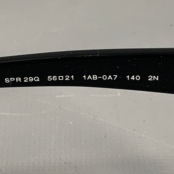 PRADA Black Silver Studded Acetate Oversized Round Sunglasses