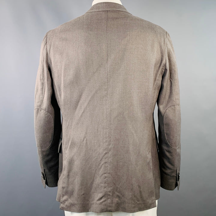 ERMENEGILDO ZEGNA Size 46 Regular Taupe Nailhead Silk Cotton Sport Coat