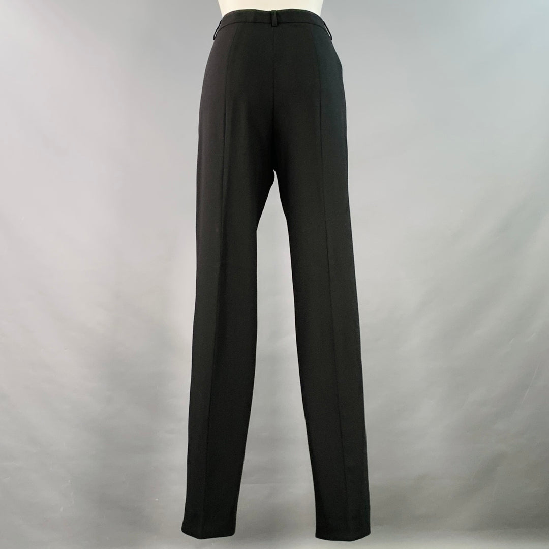 GIORGIO ARMANI Size 4 Black Virgin Wool Tapered Zip Fly Dress Pants