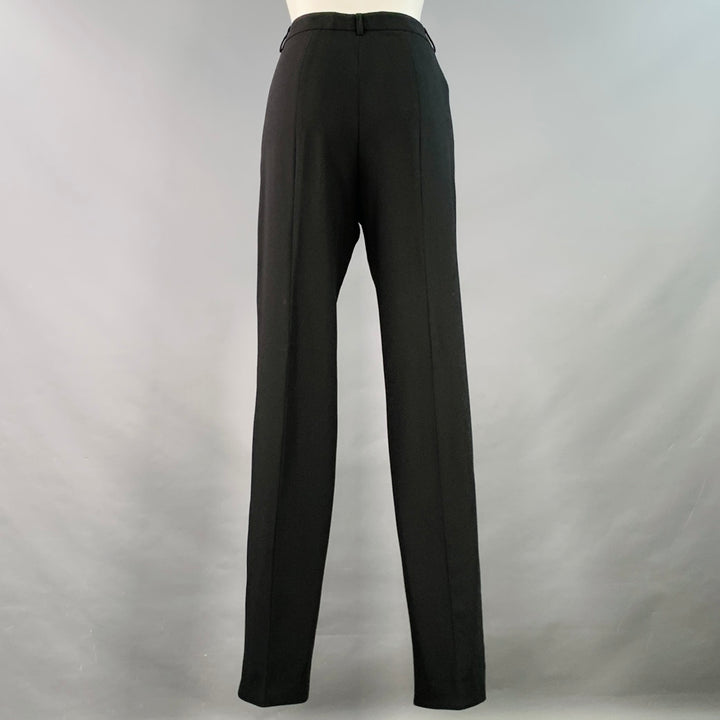 GIORGIO ARMANI Size 4 Black Virgin Wool Tapered Zip Fly Dress Pants