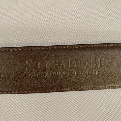 STEFANOBI Size 34 Burgundy Leather Belt