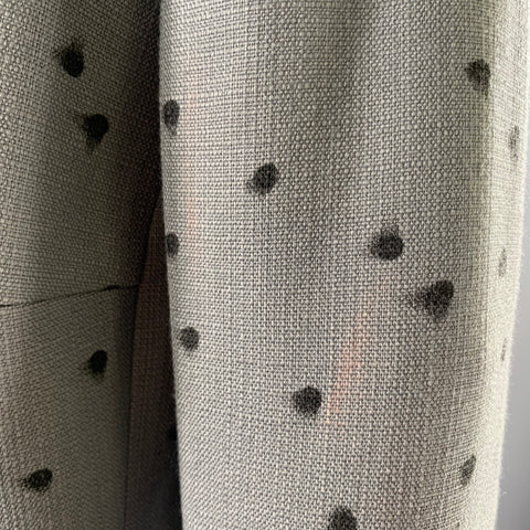 AKRIS Size 12 Grey Black Viscose Wool Spotted Cropped Blazer